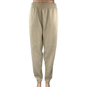 Gymshark Women's Cream Fleece High Waist Tapered Trousers Joggers Sweatpants L